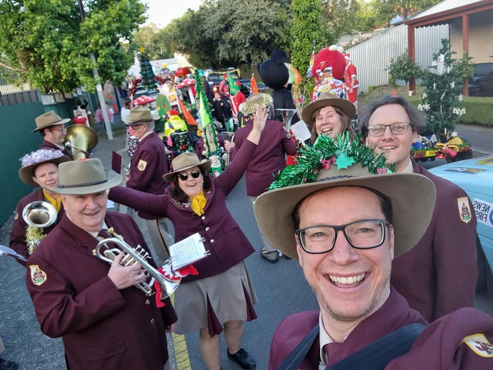 Photo - Band members at street march